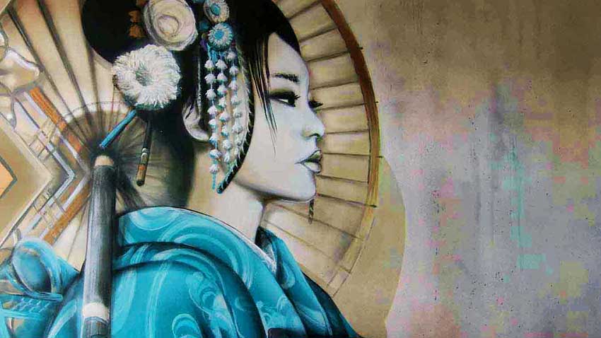 The Painters - geisha mural